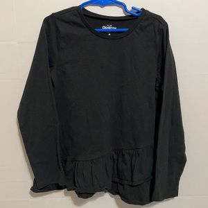 Oshkosh long sleeve shirt size 8 black with ruffle bottom